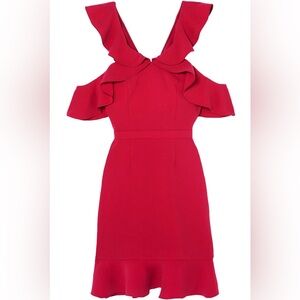 Rachel Zoe- cold shoulder magenta dress